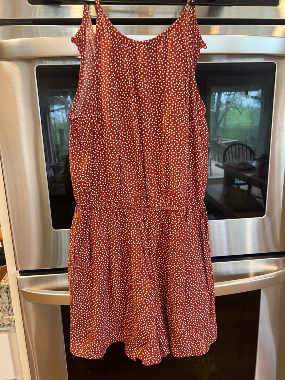 Rust Red Polka Dot Women's Sundress